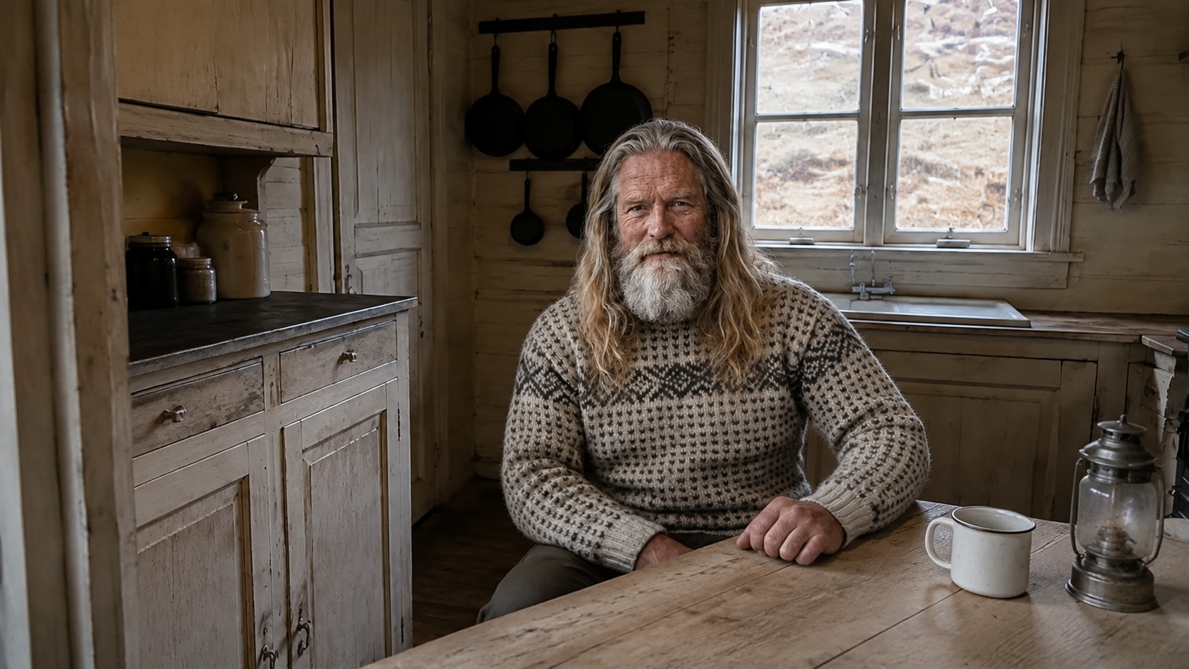 Thor Fjellheim at his kitchen table